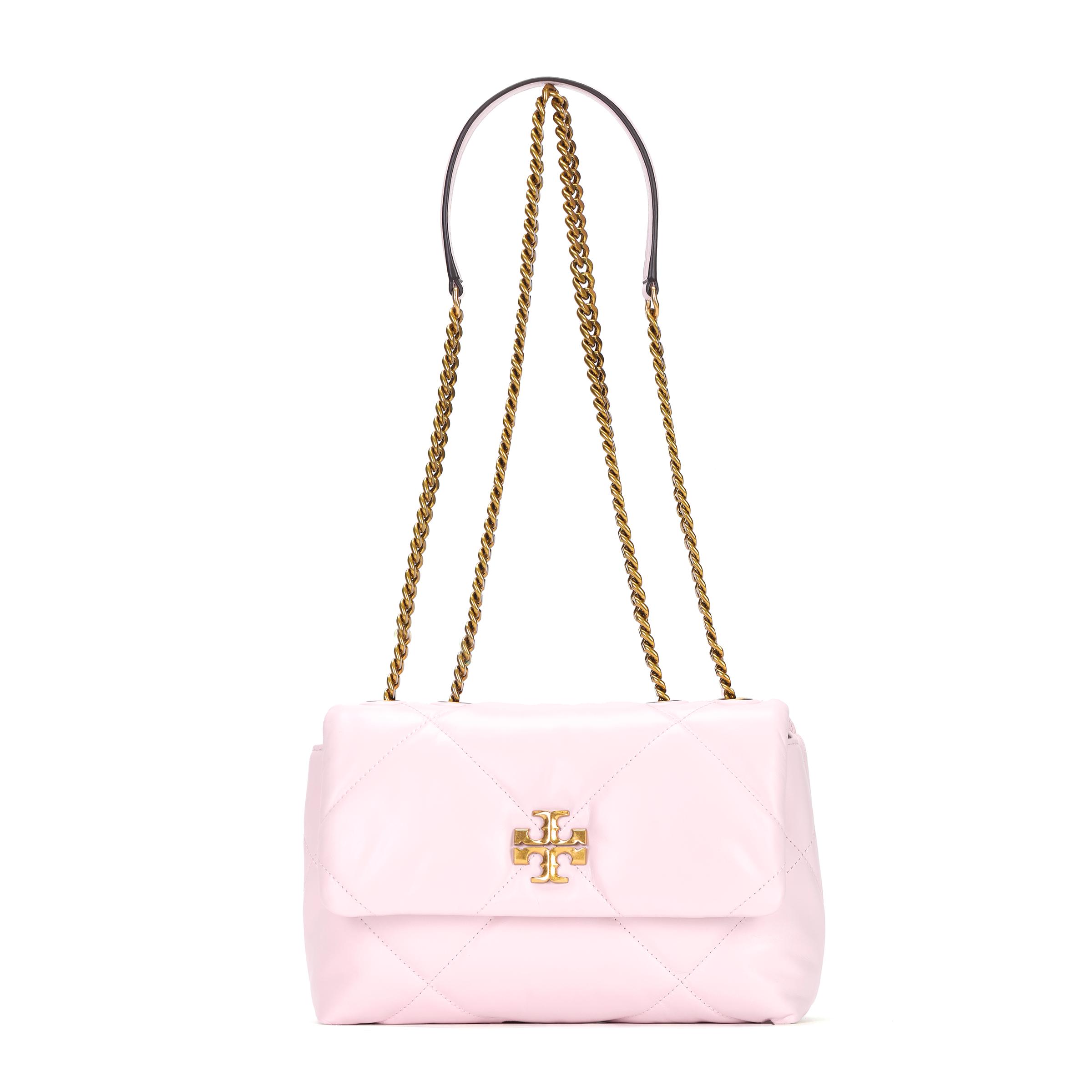 

Tory Burch Kira Chain Shoulder Bag Flap Closure Napa Leather Crossbody Women bags Rose-Pink 154706-651 Rose Pink
