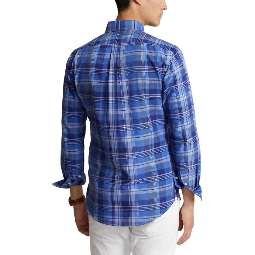 Polo Ralph Lauren Ss24 Plaid Pattern Logo Embroidered Single-Breasted Long Sleeve Shirt Men shirts Blue MNPOWOV16823471-400