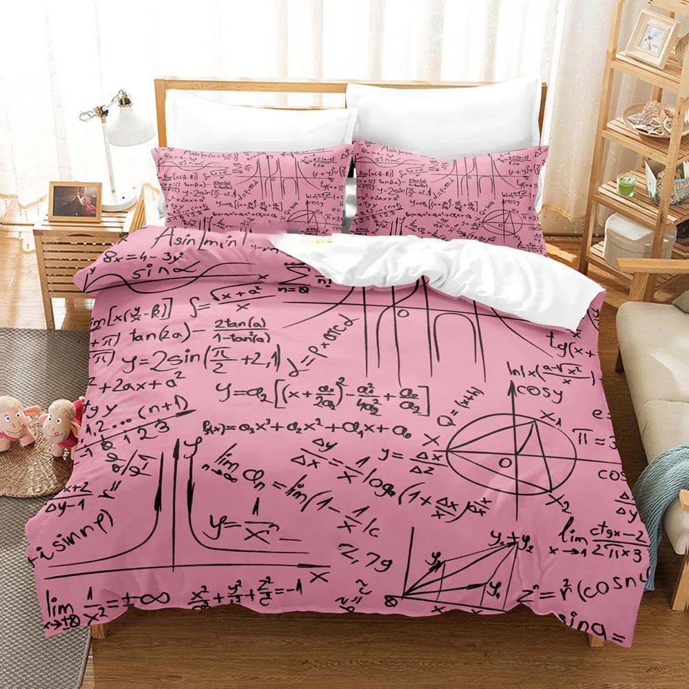 

Blackboard Formula Adult Boys Single Double Full Queen King Size Duvetcover Bedroom Math Genius New Quilt Cover Pillowcase EU single(135x200cm)