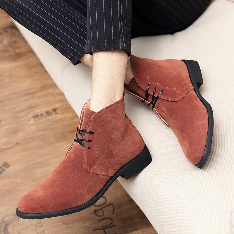 2025 foreign trade British retro Martin boots men's high-top derby shoes European and American large-size fashion leather shoes solid color short boo