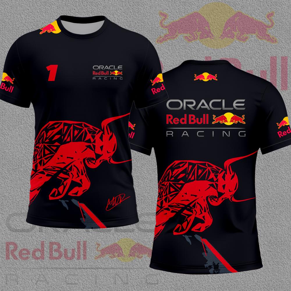 

Команда Red Bull Racing Водій 1 Чоловіча футболка Літня з коротким рукавом Жіноча футболка Повсякденна Спортивна Дитячий одяг Верх L