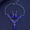 Crystal Rhinestone Jewelry Set Exaggerated Women's Necklace Water Drop Necklace Earrings Set  Party