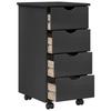 Mobile Storage Cabinet in Grey 34 x 39 x 65.5 cm Solid Pine Wood