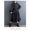 New Loose Retro Fashion Pleated Splicing Mid-Length Zipper Style Dresses