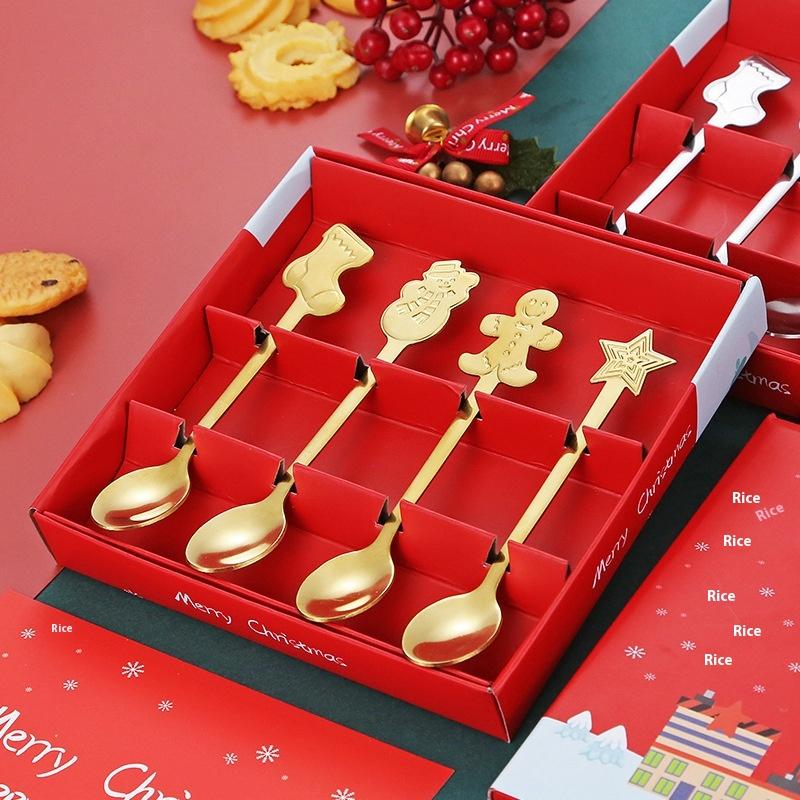 Christmas Spoon Stainless Steel Christmas Tree Tea Spoon For Home, Xmas Coffee Spoon Dinner Forks Dessert Spoon Stirring Spoon