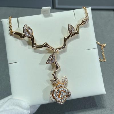 Vintage Hot Brand Women's Necklace Luxury Jewelry For Women Designer Pendant Pure 925 Sterling Silver Rose Gold Flower Necklaces