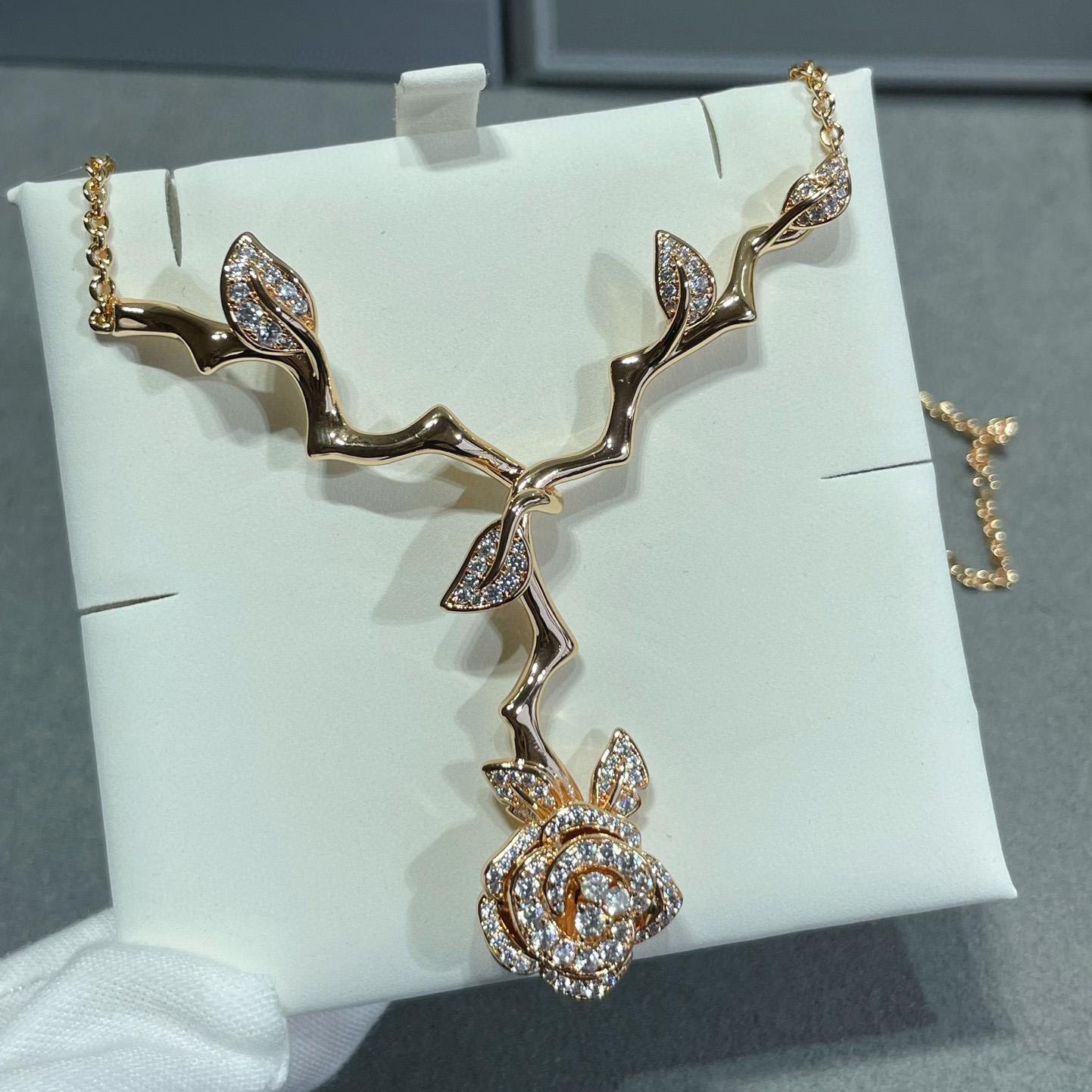 

Винтажное колье женское горячего бренда, роскошные украшения для женщин, дизайнерская подвеска, чистое серебро 925 пробы, колье с цветком из розового золота розового золота