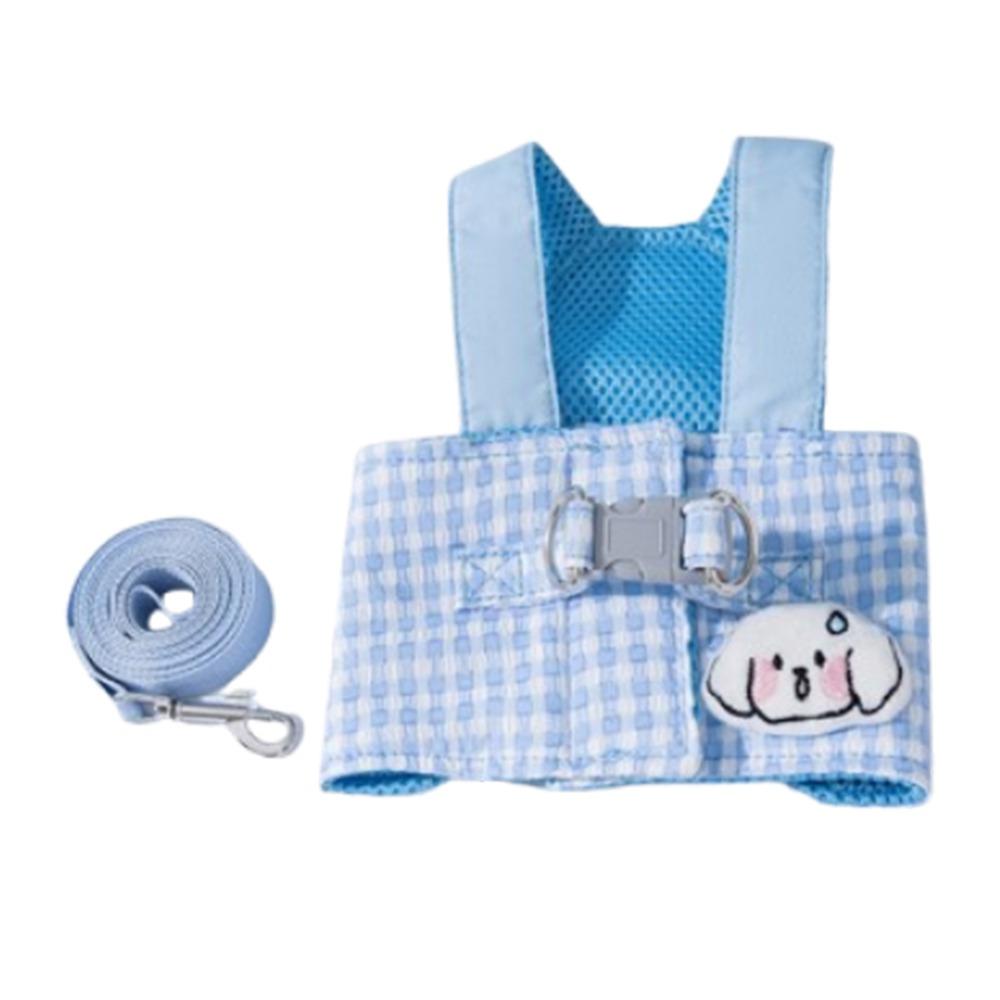 

Регулируемый набор шлейки для собаки с поводком, набор для выгула питомца, прочный поводок для выгула собаки, для улицы M-Blue Set