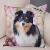 Cute Scottish Border Collie Pillowcase Dog Print Decor Pet Animal Cushion Cover Sofa