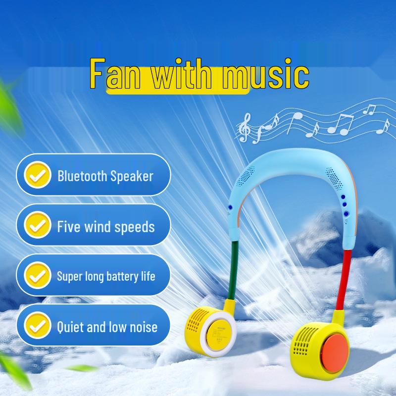 

Full Marks School Ace Leafless Bluetooth Neck Fan - Portable, Silent, Outdoor Summer Cool Companion Bluetooth Neck Fan (FS02)