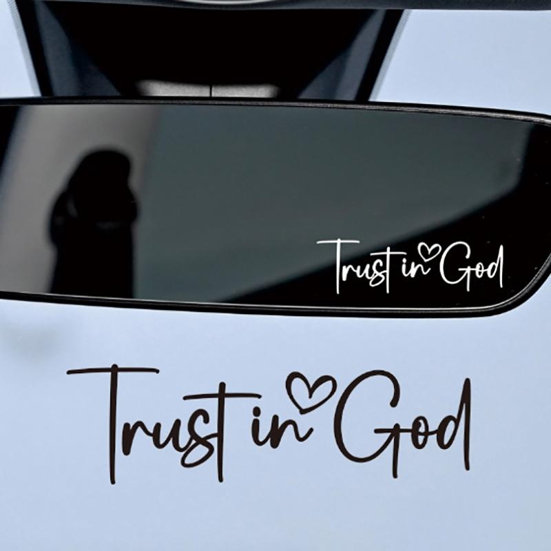 Trust In God Mirror Decal, Car Decals For Women, Faith Mirror Decal, Cute Vinyl Decal, Christian Car Mirror Decal, Religious Car