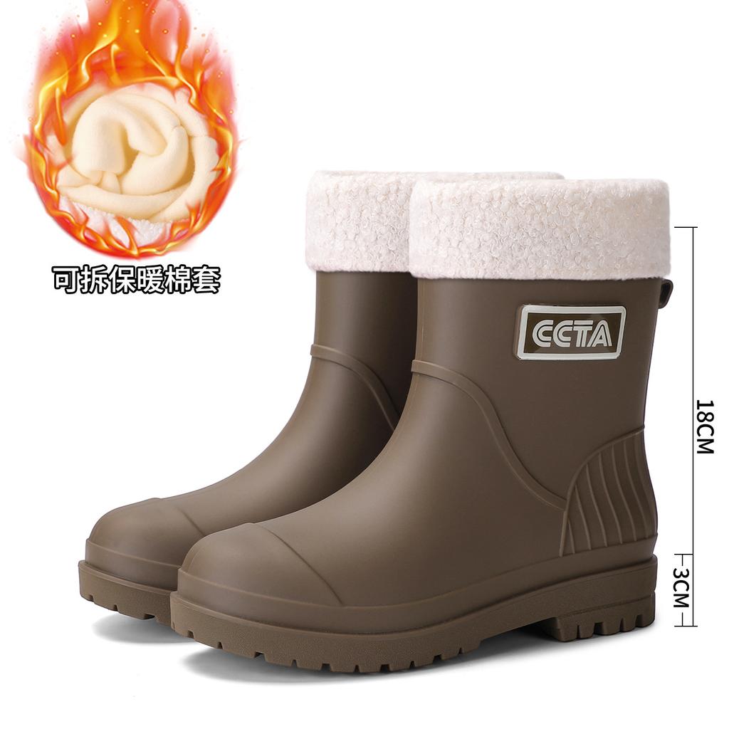 Fashion rain shoes women's platform versatile medium tube rain boots non-slip and wear-resistant women's work adult water shoes