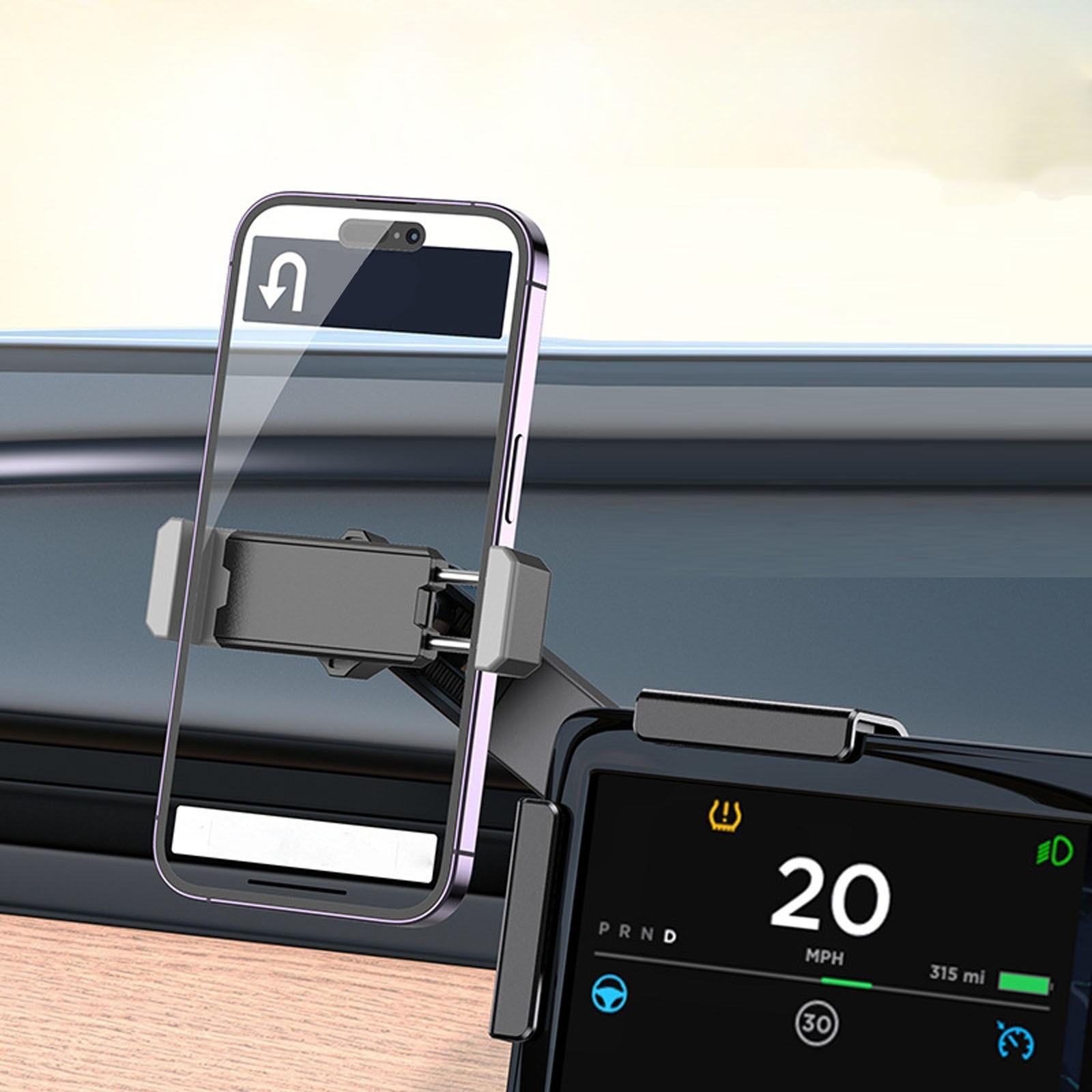 

Держатель для телефона в автомобиль для Model 3, Model Y и пикапа, регулируемая ширина 54-85 мм One Size чёрный