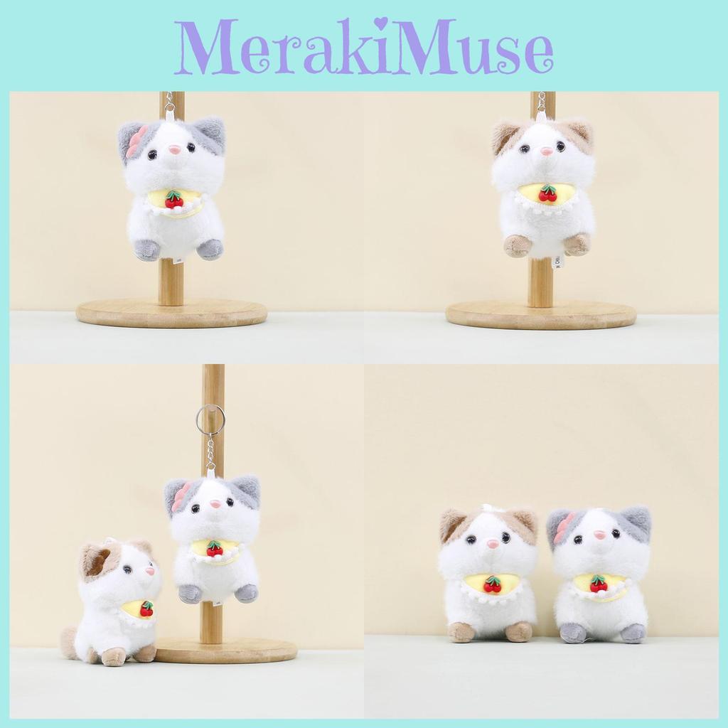 Soft Grey And Khaki Shiba Inu Plush Toy Pendant Cute Dog Keychain For Kids