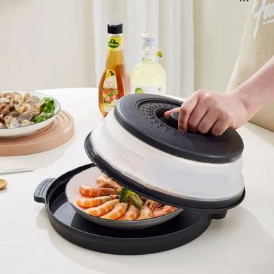 2 Folding Heating Covers Food Splash-Proof Microwave Cover Multi-Function Microwave Tray (With Bottom) Fresh-keeping Cover Tool