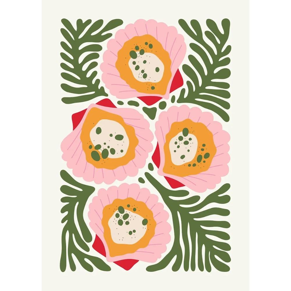 Minimalism Foods Posters Delicious Oyster Pink Ramen Bowl Shrimp Hot Dog Prints Canvas Painting Wall Pictures Home Kitchen Decor