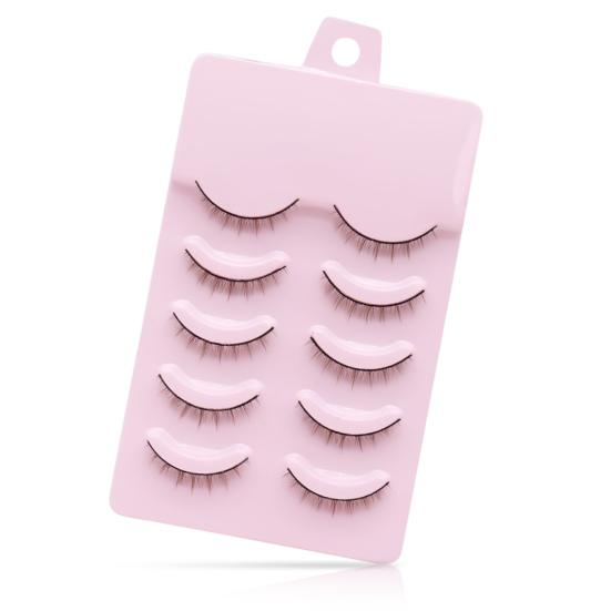 Yousheng 5 Pairs False Eyelash 3D Effect Extension Short Handmade Stems Makeup Natural Thick Soft Lashes for Girl