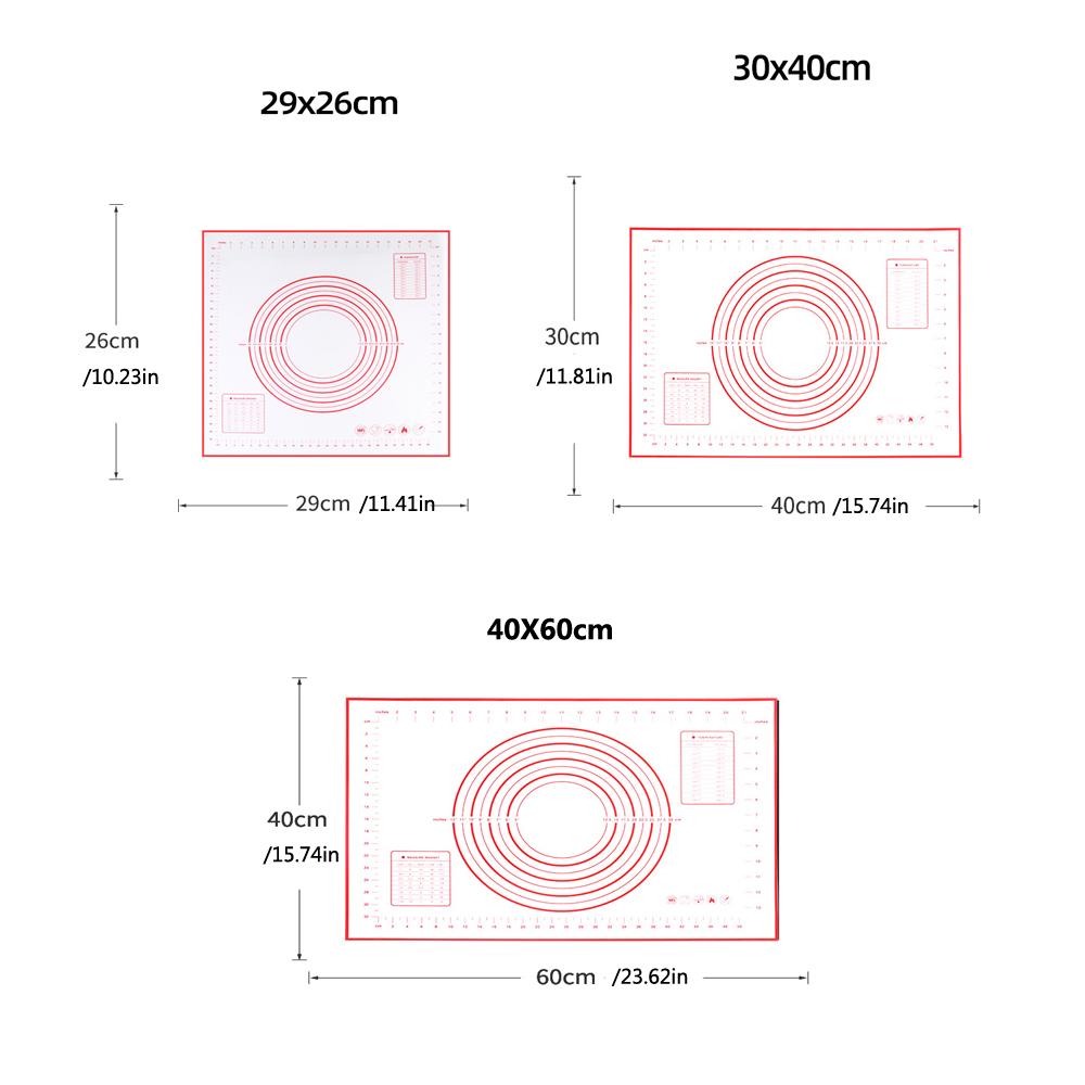 Silicone Kneading Mat Non-Stick Silicone Dough Pad Pizza Dough Cooking Baking Sheet Fondant Dough Rolling Pastry Pad Oven Liner