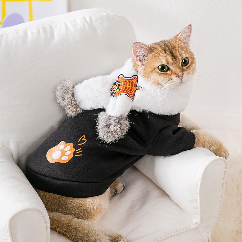 

New scarf cat tiger patch show autumn warm kitten hairless cat kitten clothes pet sweater XL (recommended weight 11-7.5 kg) чёрный