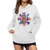 Women's Winter Christmas Printed Pullover Hooded Sweatshirt Fleece Long Sleeve Sweatshirt