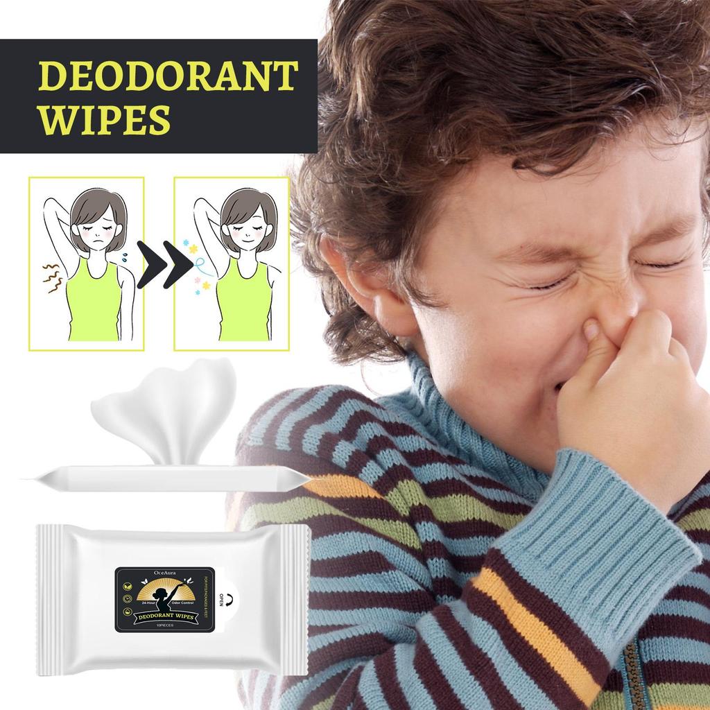 OceAura Odor-Eliminating Wet Wipes - Gentle Cleansing Wipes for Post-Exercise Sweating, Body Wiping, Odor Removal & Fresh Scent 3 sold