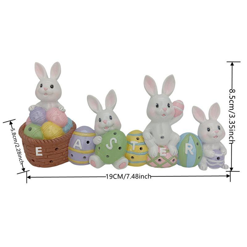 AEE2-Easter Bunny Decorations For Bedroom Cute - 2D Easter Egg Bunny Bunny Party Centerpiece Cutouts TV Cabinet