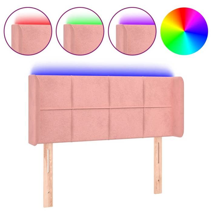 VidaXL LED Headboard Bedroom Furniture Single Bed Accessory Headboard Bed Frame Interior Pink 3123277