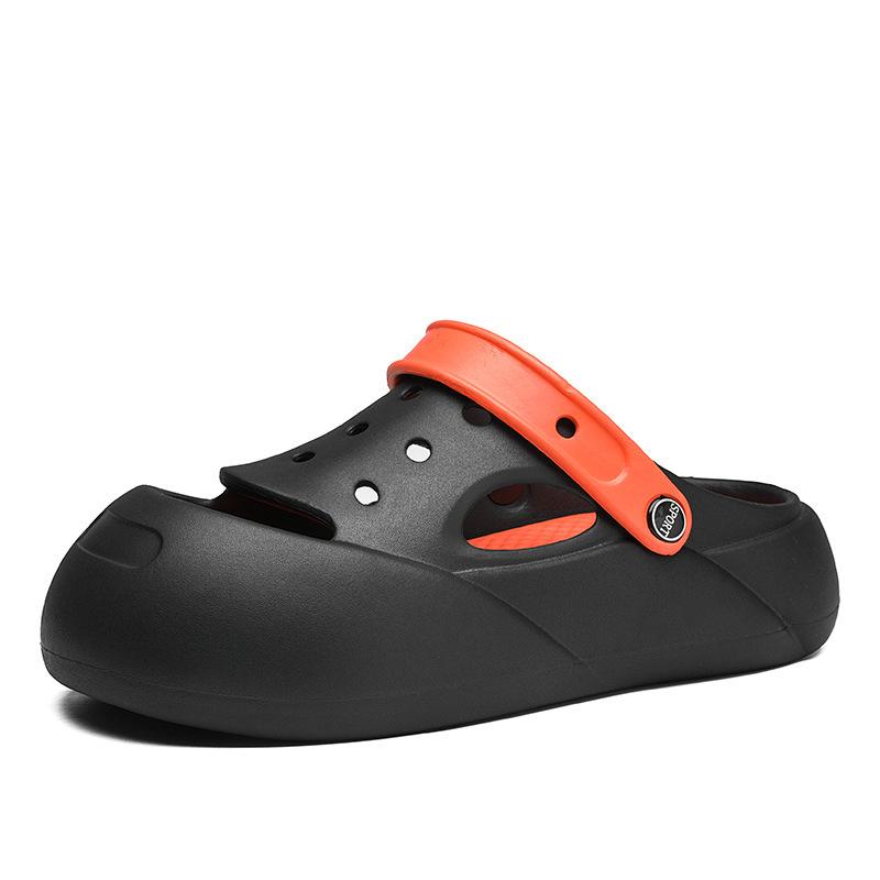 Popular new men's hole shoes, breathable, soft-soled sandals, thick-soled bag head slippers for summer wear