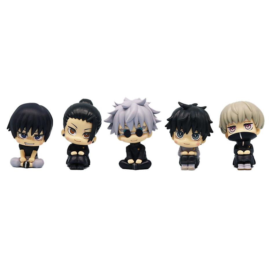 New 5Pcs/set Jujutsu Kaisen Cute Yuji Itadori Gojo Satoru Q Ver. PVC Action Figures Anime Figure Model Toys Collection Doll Gift