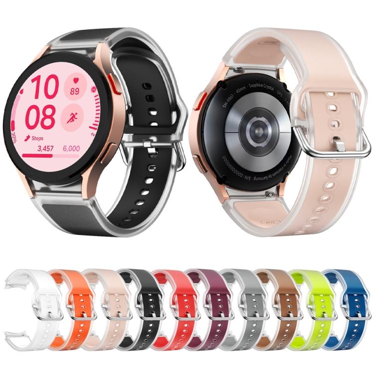 Fashion for Samsung Galaxy Watch FE 40mm Glacier Clear Two Color Silicone Watch Band