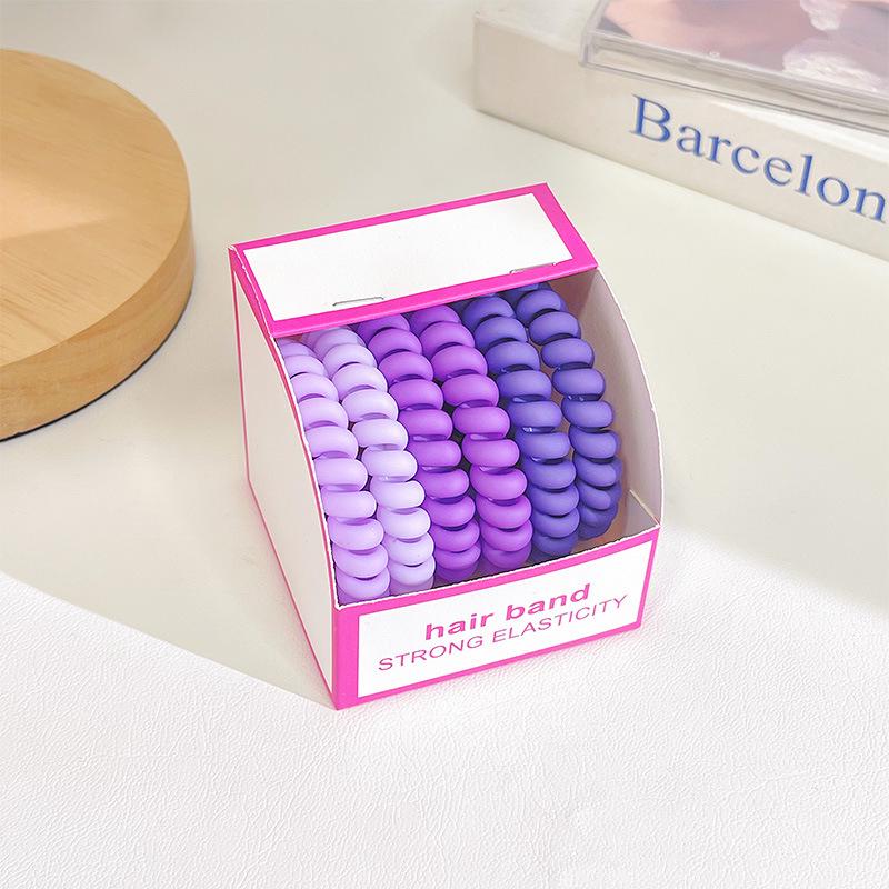 6-Pack Frosted Elastic Hair Rings - Durable, Simple Ponytail Bands for Women