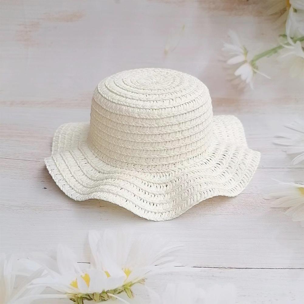 Wavy Edge Cute Straw Hat BJD Straw Hat Pet Hat Cotton Baby Hat Mini Hat Doll Hat Toy Hat Small Hat