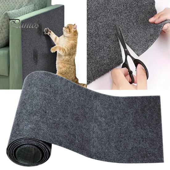 39.4"x15.8" Cat Scratching Mat Self-Adhesive Trimmable DIY Cat Scratcher Pad for Couch Wall Doors Cat Trees Anti-Scratch Furniture Protector
