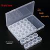 28-Grid Transparent Nail Art Storage Box with Individual Lids for Ornaments