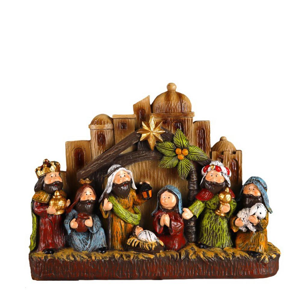 Lighted Christmas Nativity Scene Miniature Xmas Collection Tabletop Ornament