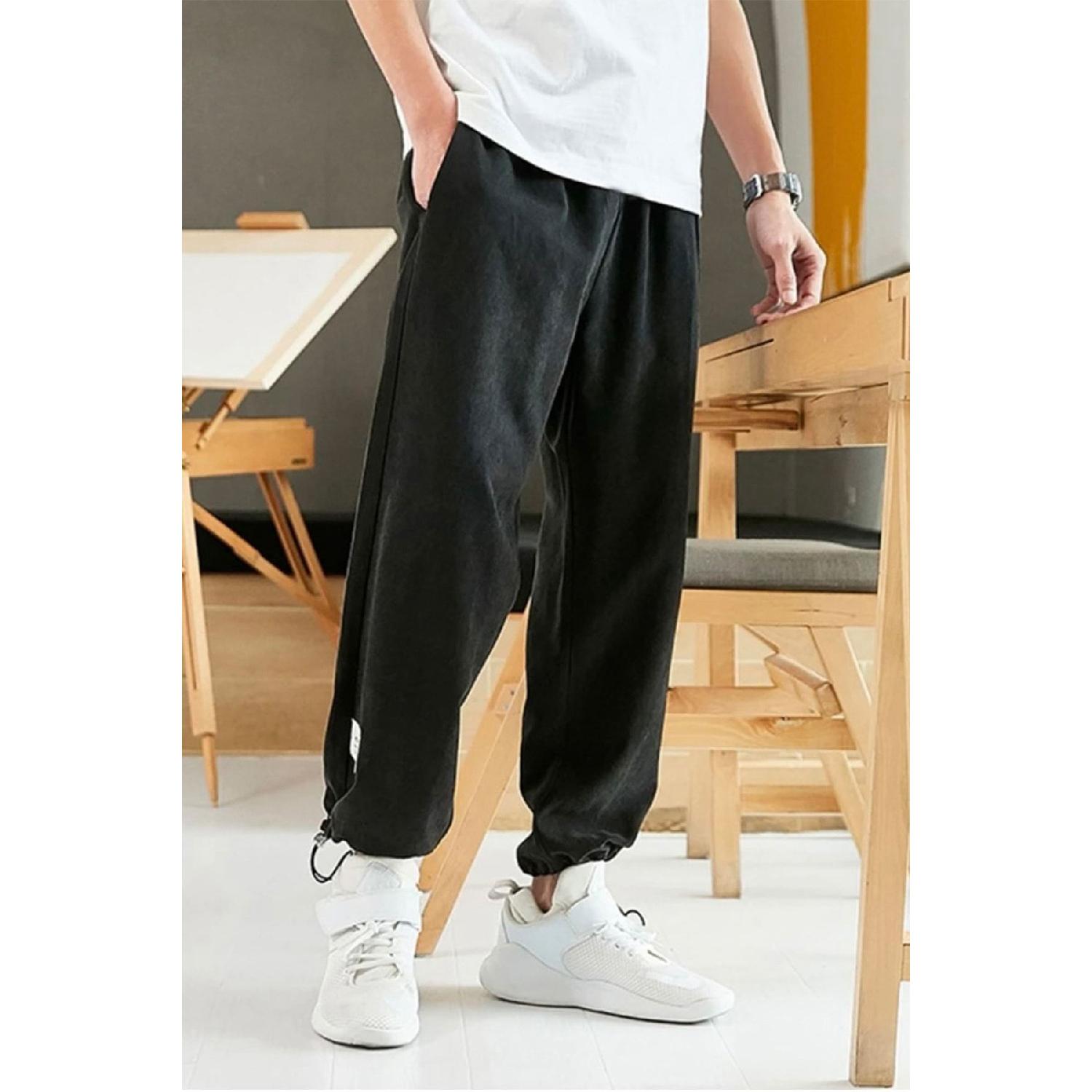 

Men s Black Adjustable Rubber Leg Sweatpants S чорний