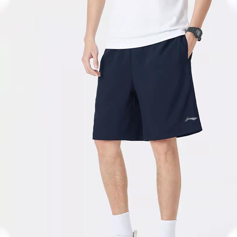 Men's Shorts Li-Ning Beach Shorts Men's Blue (Gray Offset Printing Logo+Zip Pocket)