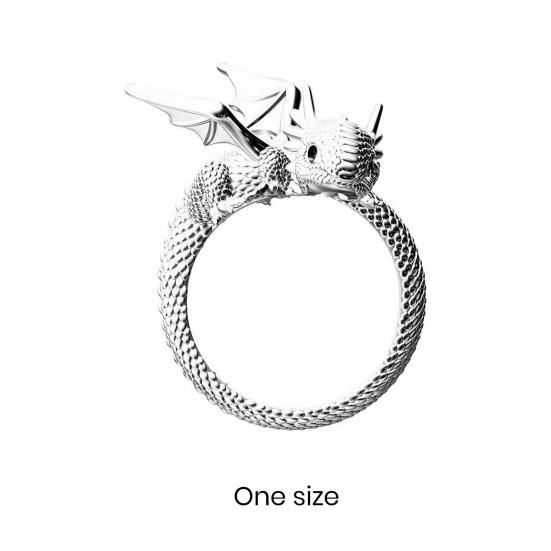 Vintage Punk Rings for Women Men Gothic Rings Flying Dragon Gothic Rings Alloy Open
