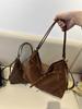 2024 Women's Large Capacity Suede Tote: Autumn/Winter Casual Shoulder & Crossbody Bag