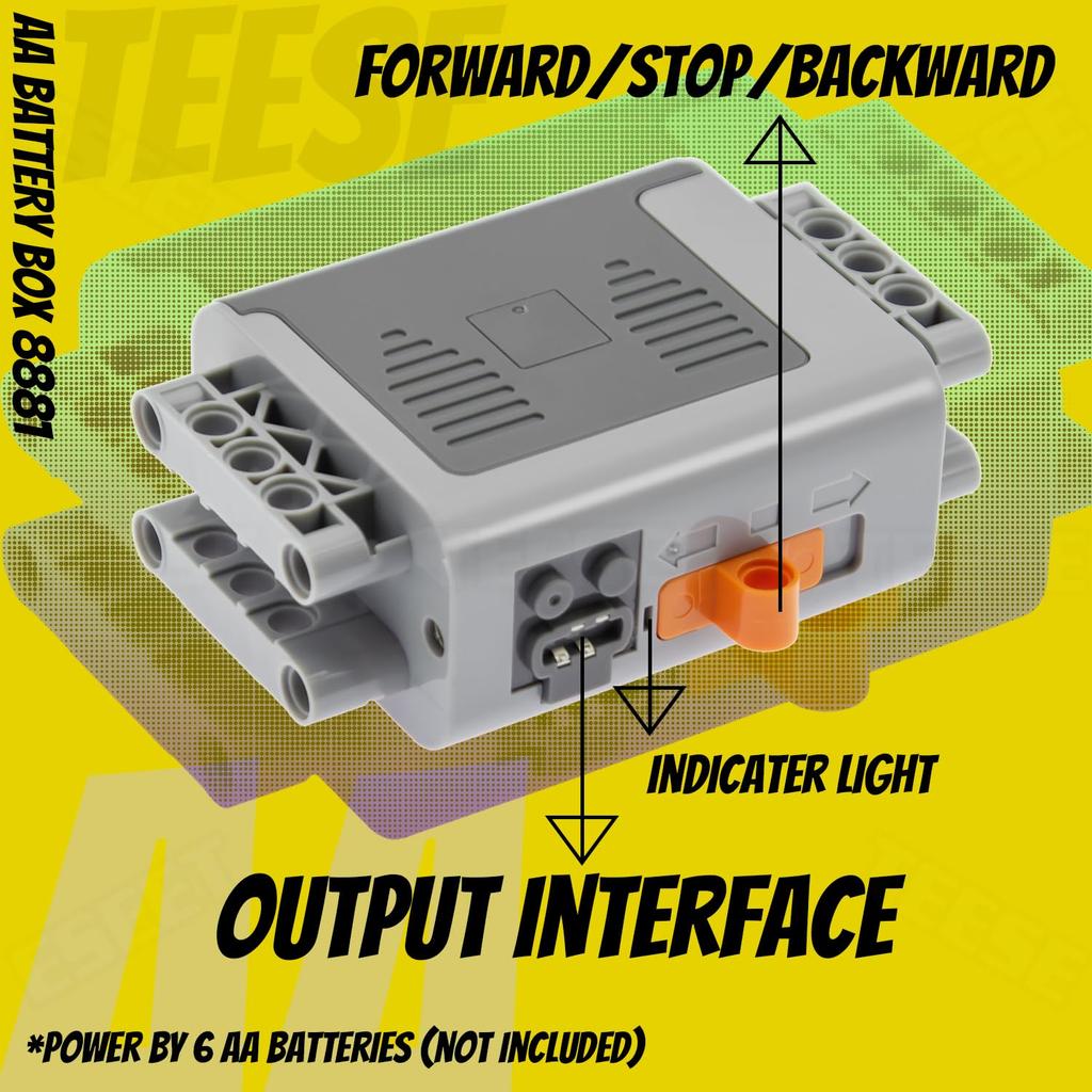 TEESE 5-Piece Technic Electric Robot Set with Remote Control Receiver and Box, Compatible with LEGO Technic Parts