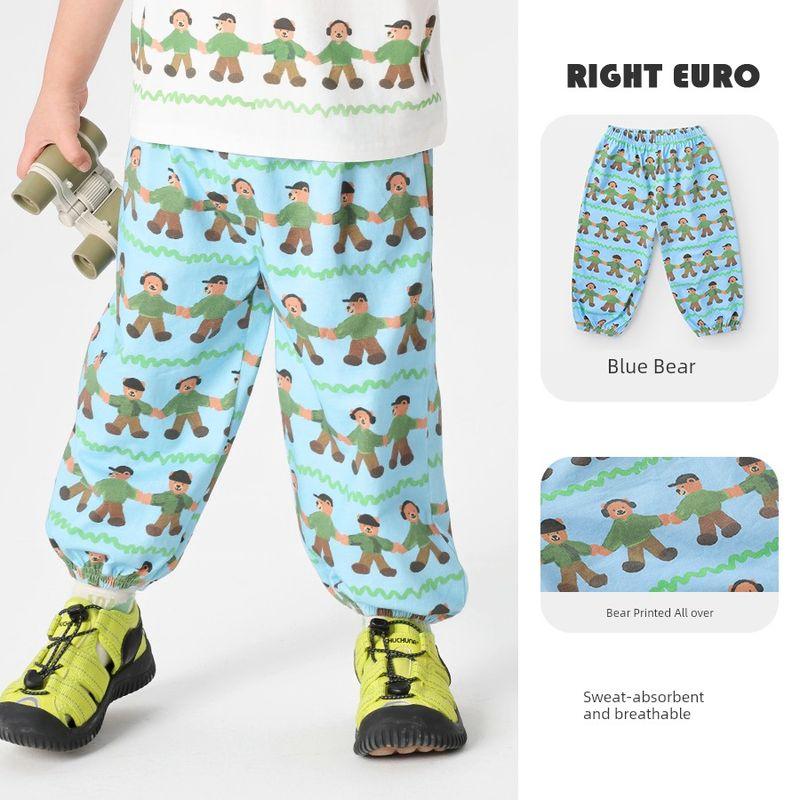 Boys  Sports Pants, Gray Spring and Autumn Style, Children s Casual Pants, 2025 New Style, Boys  and Girls  Spring Clothing, Children s Sweatpants Blue Bear 120