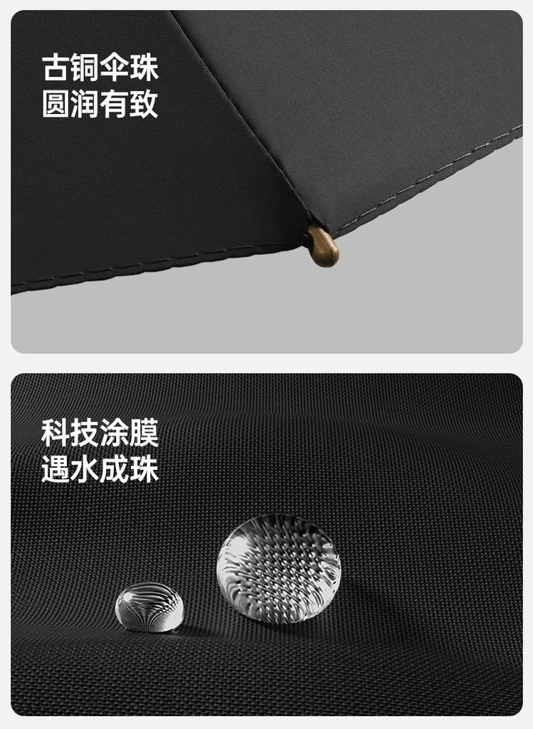 Mido 16 bone long handle umbrella with enlarged surface, wind resistant lotus ribs, solid wood handle, business umbrella