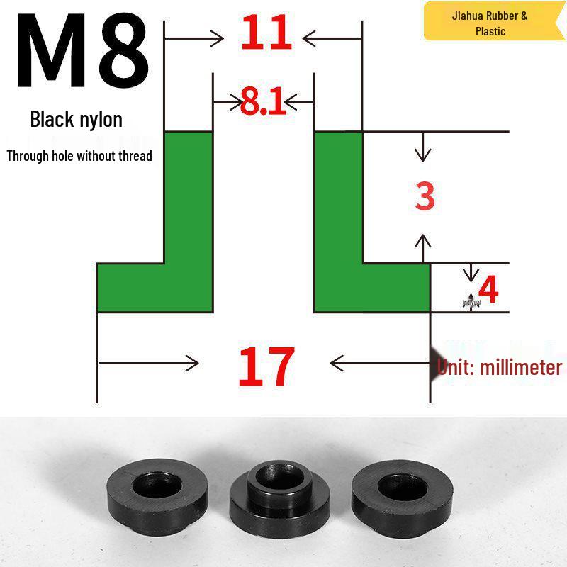 T-förmige Nylon-Dichtungsscheibe M3-M35 Gewinde Isolierabstandshalter