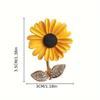 1PC Enchanting Sunflower Brooch - Cute and Fashionable Yellow Flower Accessory with Shining Leaf Design