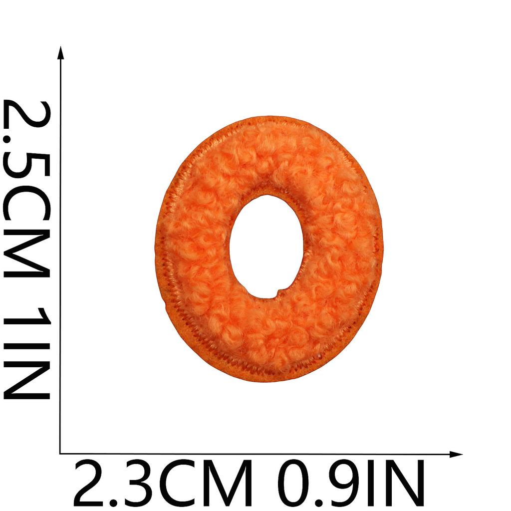 Towel Embroidery English Alphabet Embroidery Cloth Sticker Small Number Patch Sticker Bag Decoration Chenille Embroidery Label Ironing