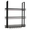 3 Tier Wall Mounted Bar Shelves Metal Hanging Wine Storage Rack Display with Glass Holder for Kitchen Dining Room Home Decor