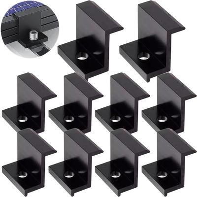 10Pcs End Clamp Accessories Aluminum Alloy PV Racking Replacement 30mm/32mm/35mm/40mm Assembly Black Brand New