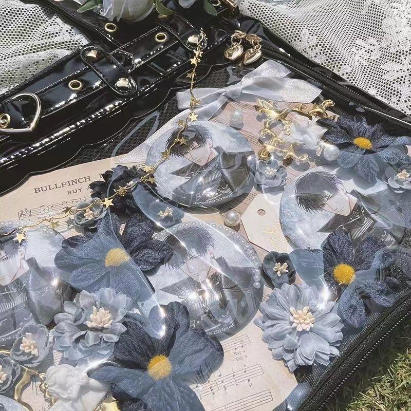 JIAERDI Japanese Harajuku Studded Handbag Women Transparent Anime Ita Bag Ladies Square Large Capacity Leather Shoulder Bag 2025