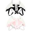 Y2K Angel Heart Backpack Bag Plush Fashion Shoulders Bag with Detachable Angel Wing for Daily Travel Cosplay Props Bag