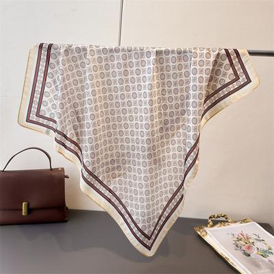 Elegante Foulard Quadrato in Seta Sintetica con Stampa Geometrica Sciarpa Alta Versatile da Collo Piccolo Foulard da Testa